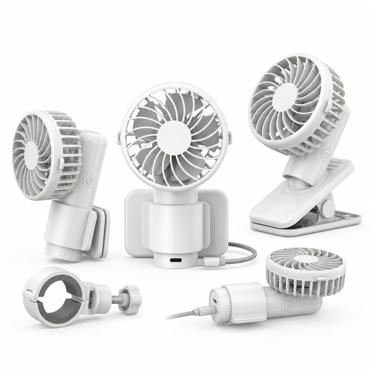 USB Rechargeable Portable Clip-On Cooling Fan with 3 Speed Settings