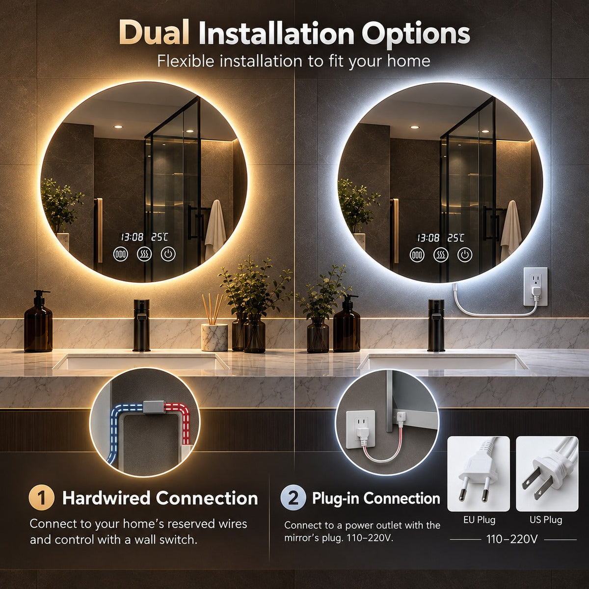 Studio Light LED Touch Smart Bathroom Mirror