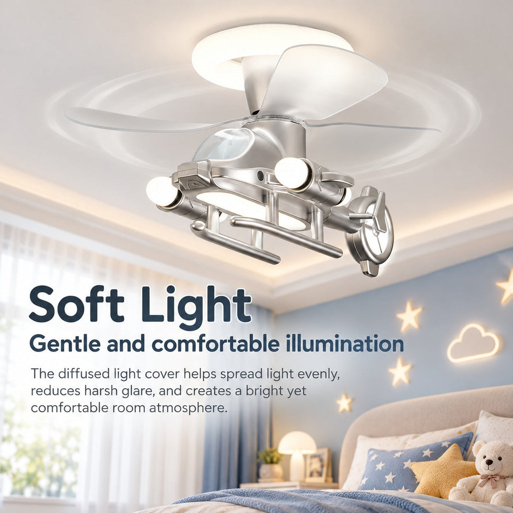 Sky Captain Helicopter Ceiling Fan Light