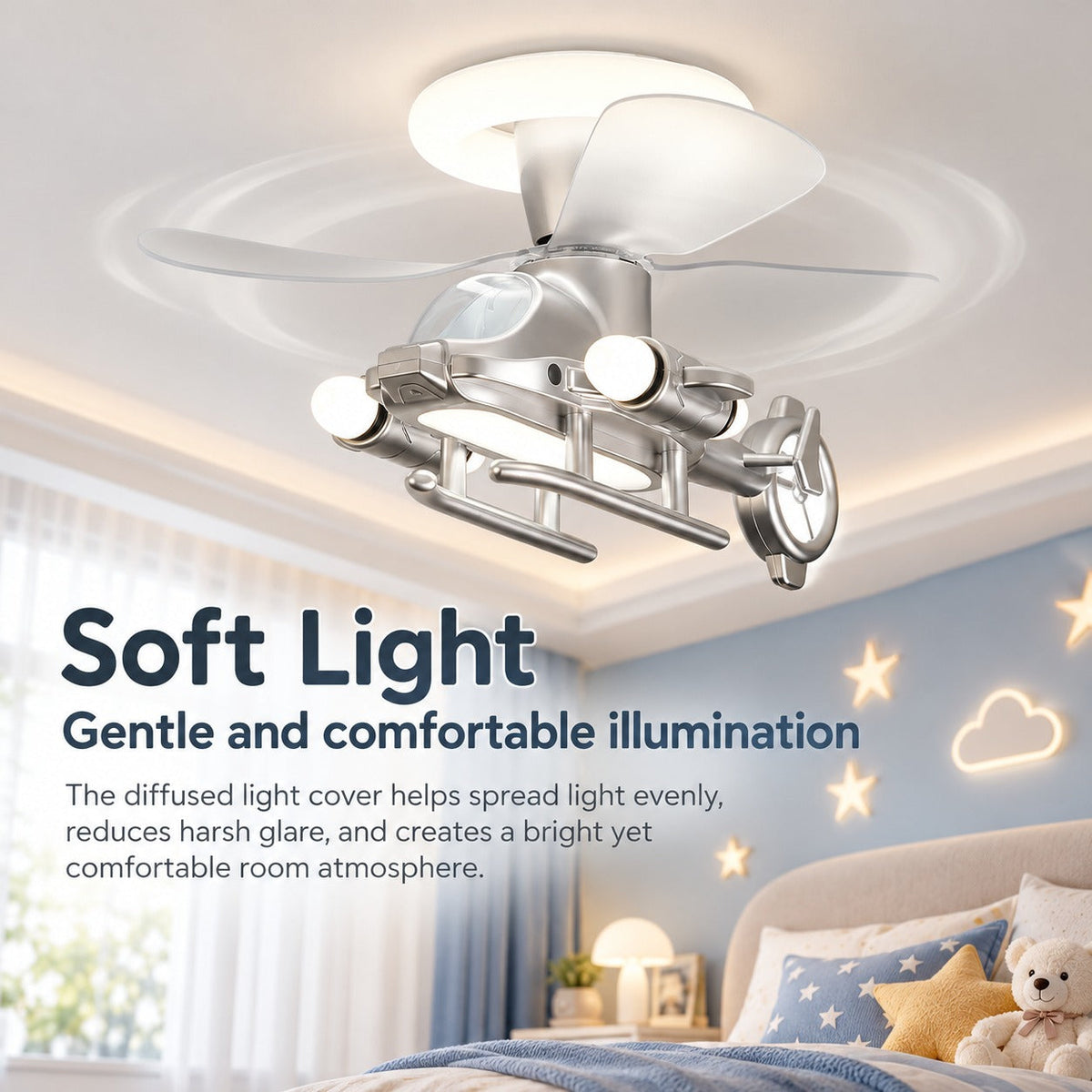 Sky Captain Helicopter Ceiling Fan Light