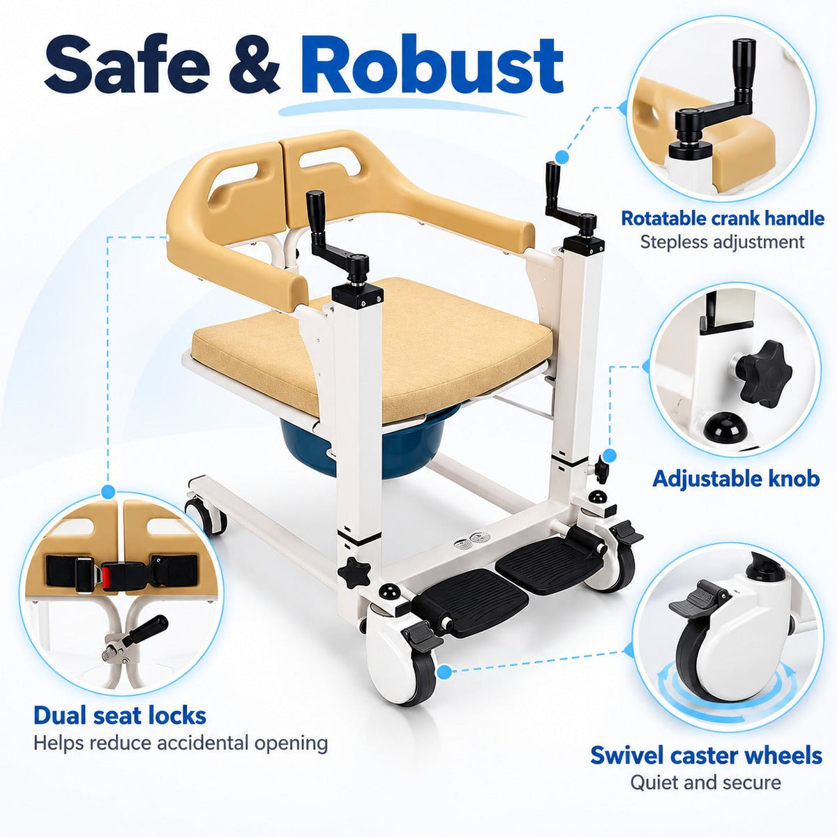 Elderly Patient Transfer Lift Handicapped Wheelchair