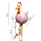 Hand-Painted Resin Chicken Garden Decor with Dangling Legs