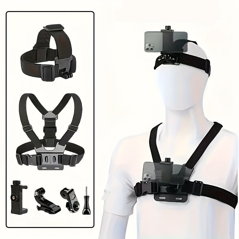Ultimate Action Camera Accessory Kit – 6pcs Waterproof Mount Set with Adjustable Phone Clip for GoPro, DJI Osmo, Sports Cameras, Vlogging and Adventure Filming