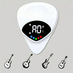 Multifunction 12-Tone Guitar Pick & Tuner – 2-in-1 Calibrator for Acoustic Guitars & Ukuleles, Compact Battery-Operated ABS Resin Design