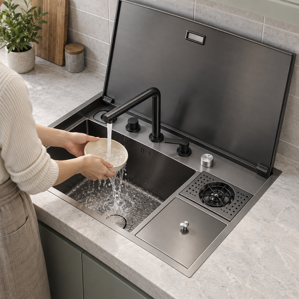 Lavabello Hidden Stainless Steel Kitchen Sink