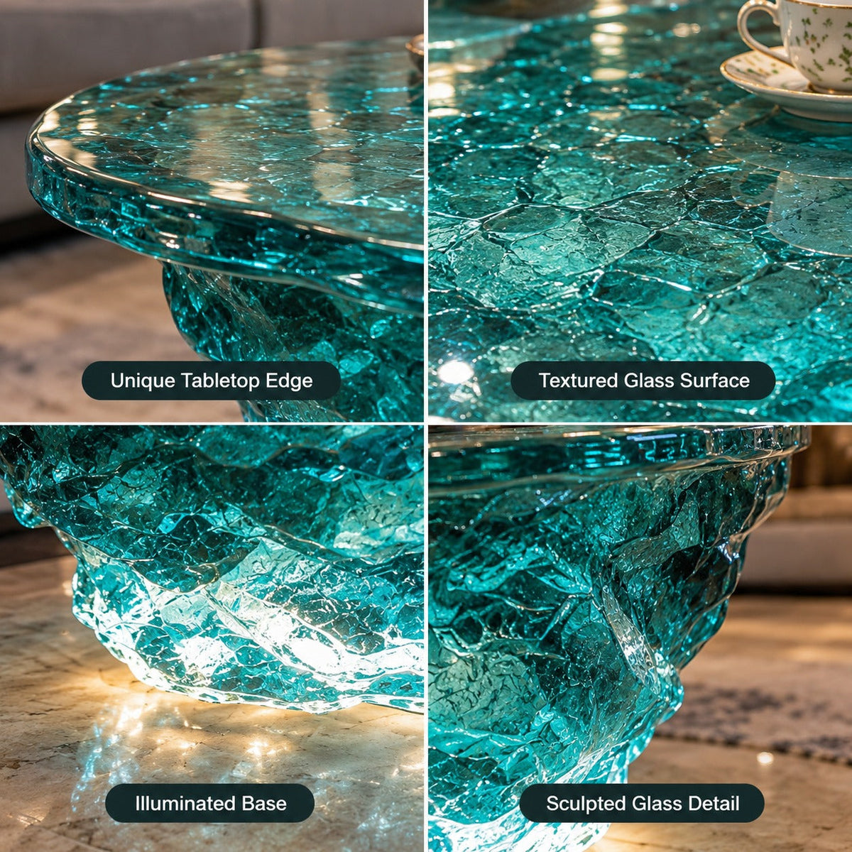 Frozen Ocean Illuminated Resin Table