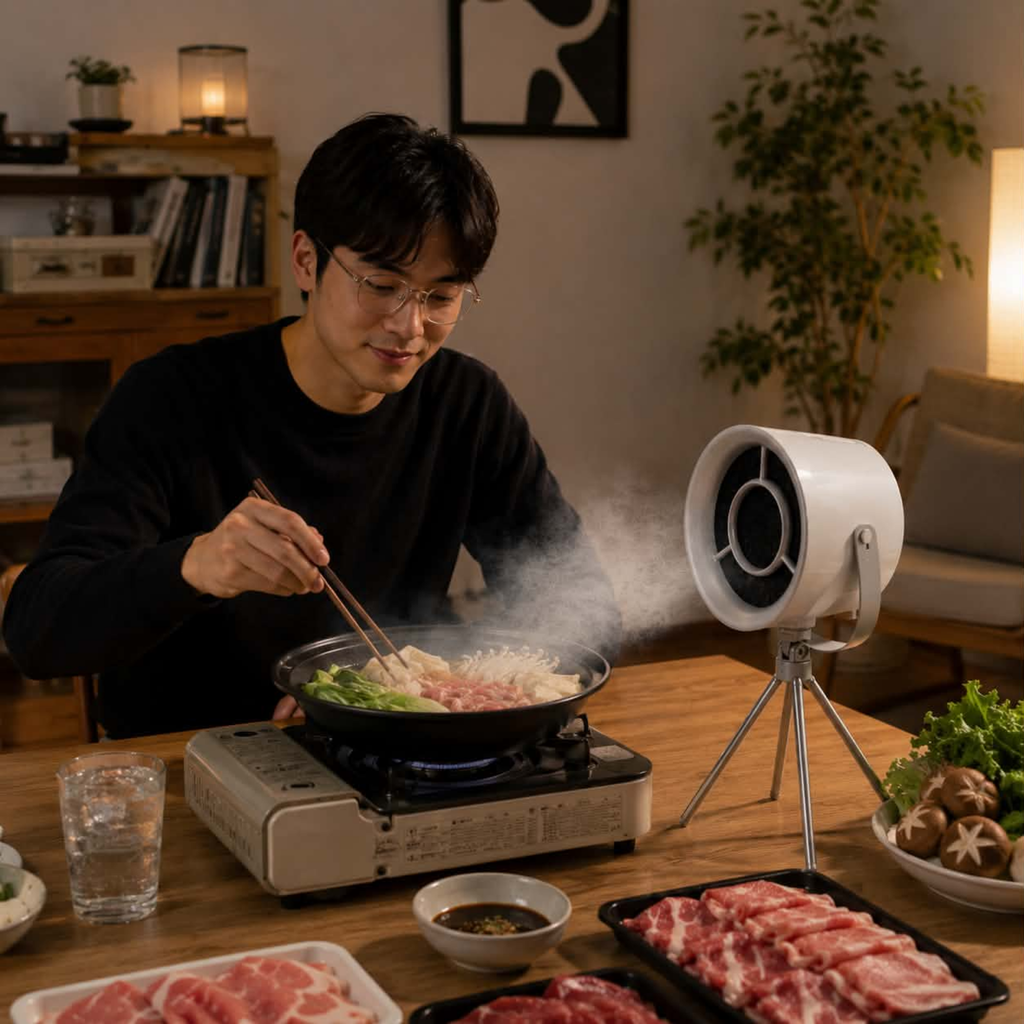Portable Mini Desktop Range Hood – High Suction Exhaust Fan for Indoor Barbecue Small Kitchens and Electric Cookers to Eliminate Smoke Odors
