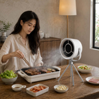 Portable Mini Desktop Range Hood – High Suction Exhaust Fan for Indoor Barbecue Small Kitchens and Electric Cookers to Eliminate Smoke Odors