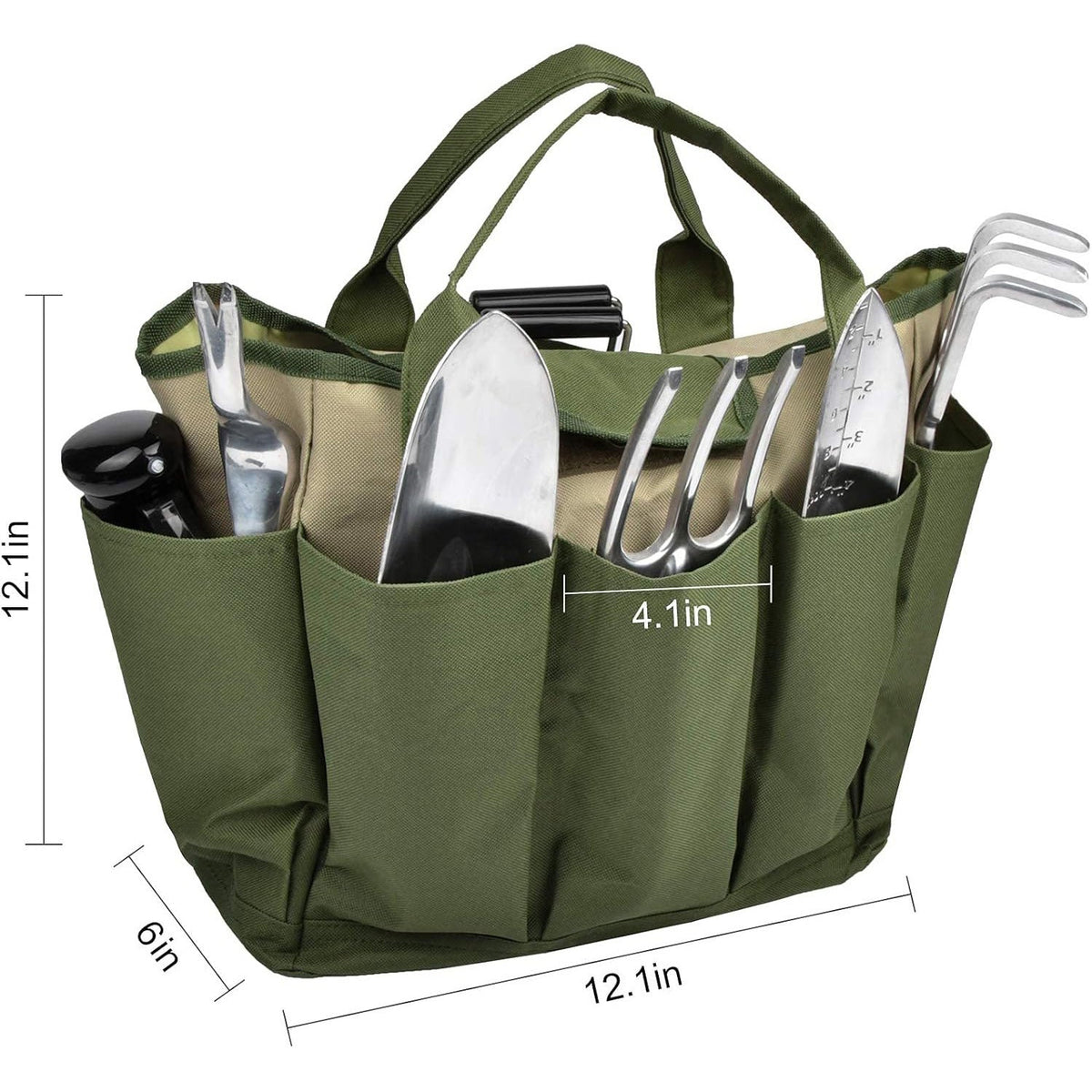 Garden Tool Organizer Tote Bag with Multiple Pockets