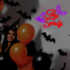 Halloween LED Neon Sign – LED Wall Neon with Bat Icons For Game Rooms, Bars, Spooky Decor