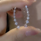 Korean Shiny Zircon Crystal Earrings