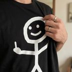Angry Stick Figure Middle Finger T-Shirt