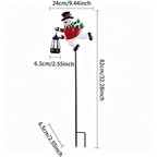 Adorable Metal Snowman Garden Stake Light with Solar Lantern ‑ Outdoor Yard Lawn Patio Christmas Holiday Festive Decor Ornament