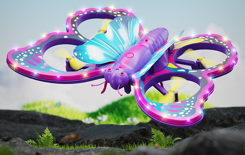 Butterfly Remote Control Mini Drone Toy – 2.4GHz RC Glitter Quadcopter with Gravity Sensor, Glitter Flying Toy for Kids, Fun Indoor Outdoor Children Gift