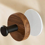 Chic Round Self-Adhesive Timber Wall Hook Piece