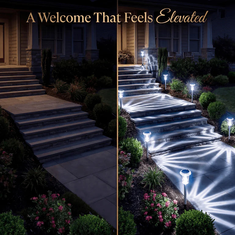 Solar Pathway Lights with Decorative Star Pattern