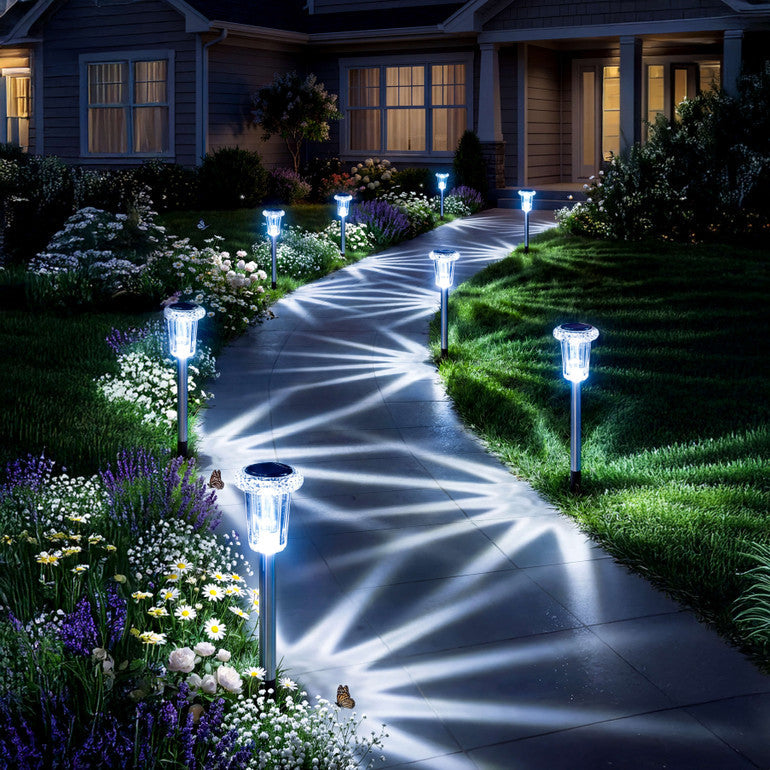 Solar Pathway Lights with Decorative Star Pattern