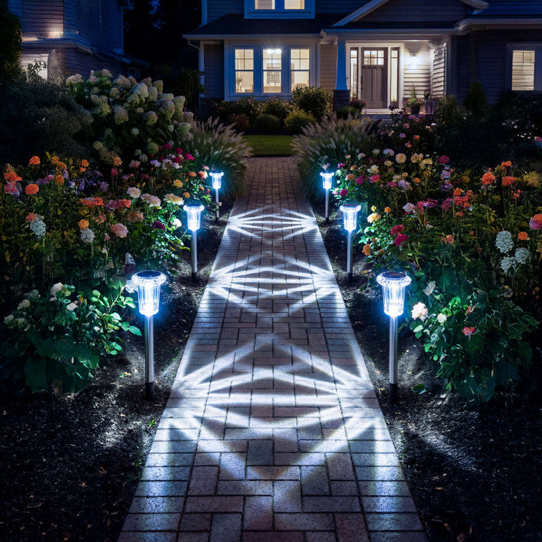 Solar Pathway Lights with Decorative Star Pattern