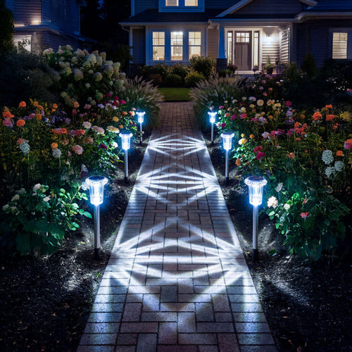 Solar Pathway Lights with Decorative Star Pattern