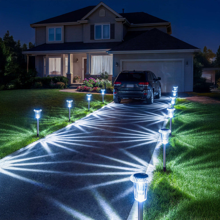 Solar Pathway Lights with Decorative Star Pattern