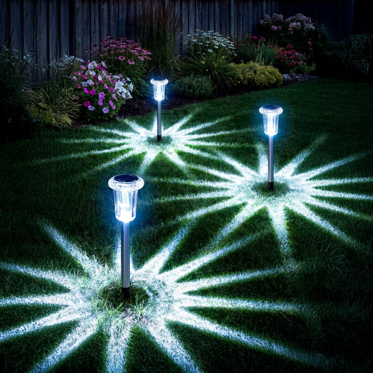 Solar Pathway Lights with Decorative Star Pattern