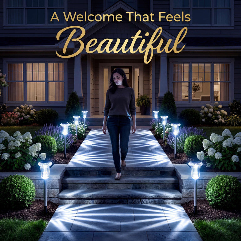 Solar Pathway Lights with Decorative Star Pattern