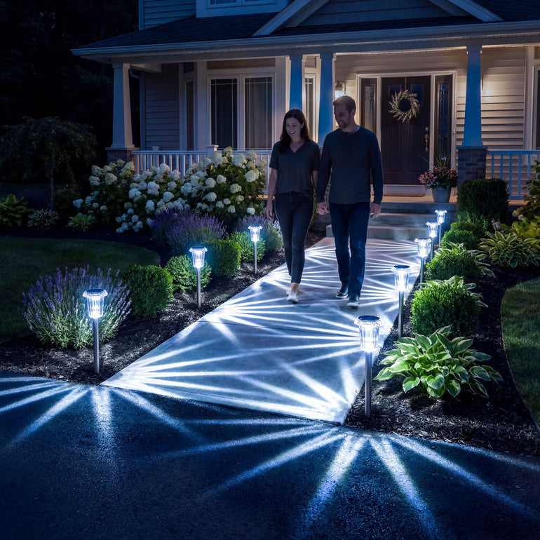 Solar Pathway Lights with Decorative Star Pattern