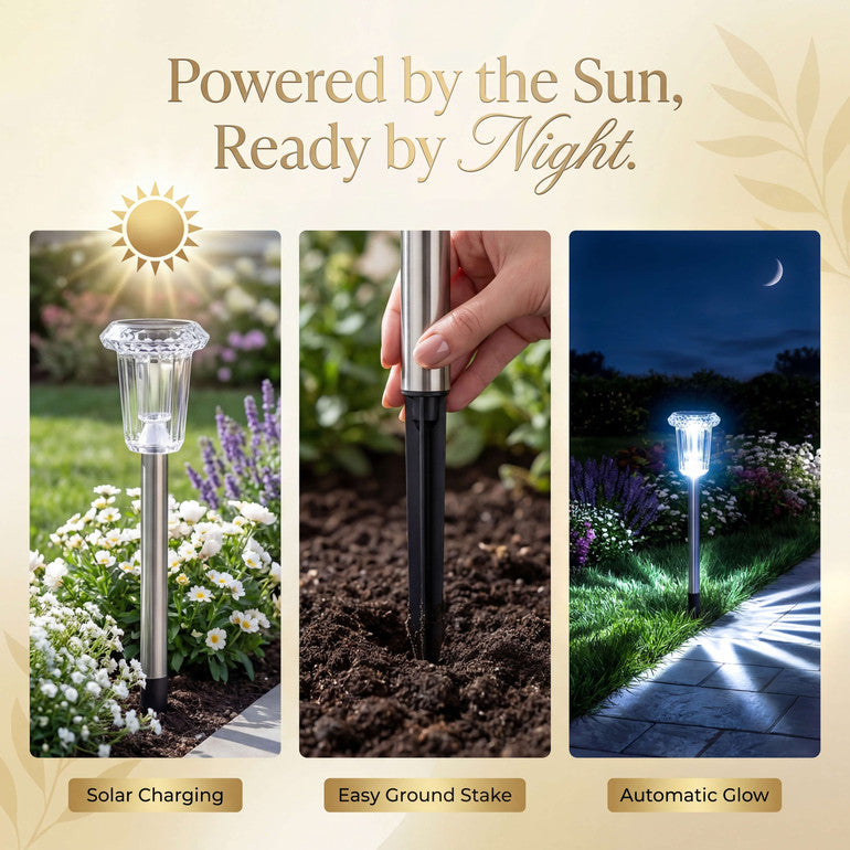 Solar Pathway Lights with Decorative Star Pattern