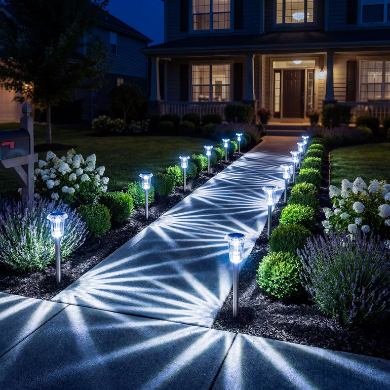 Solar Pathway Lights with Decorative Star Pattern