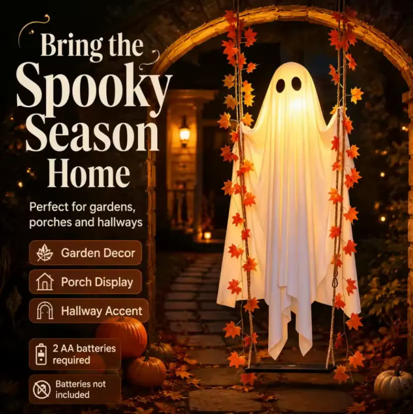 HauntedSwing Lighted Ghost Lantern