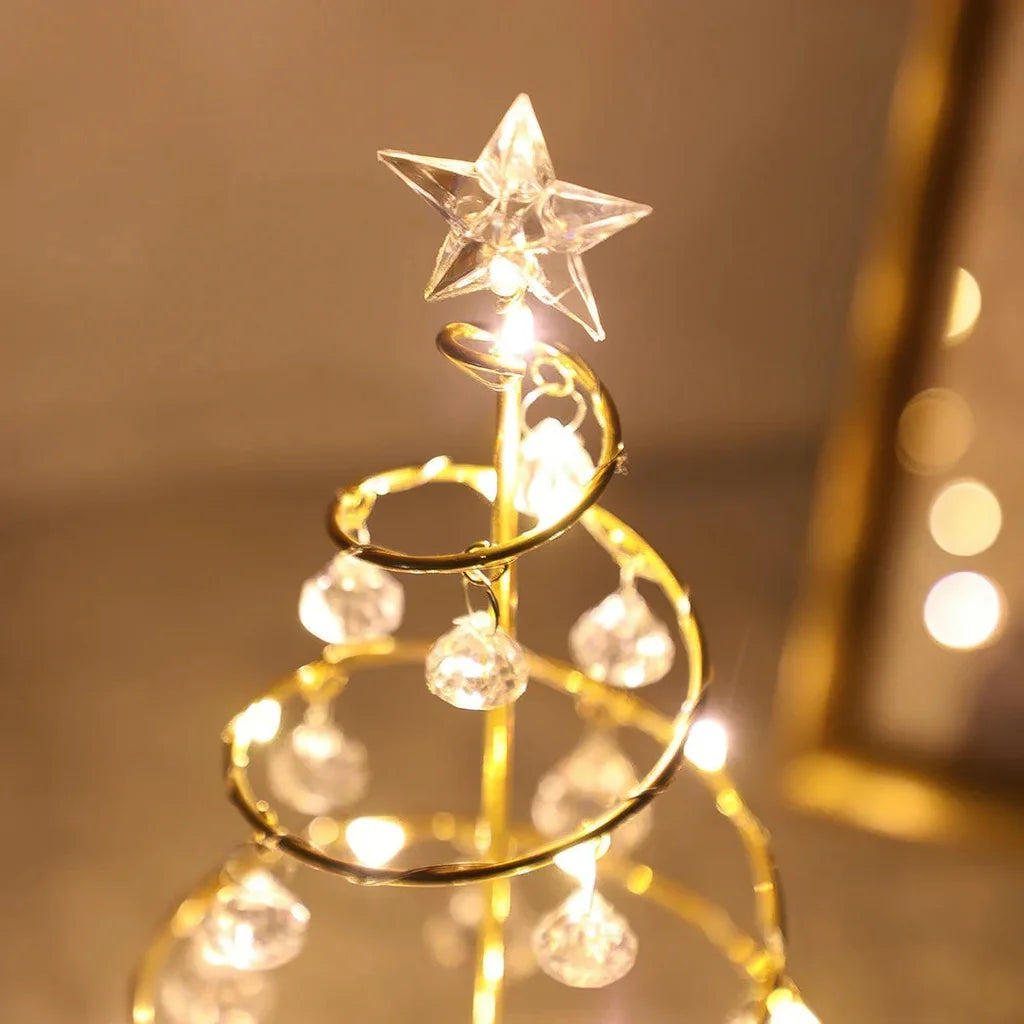 Crystal Tree Table Lamp with Warm White LED Lights