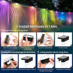 Dazzling Solar Powered 2 Mode LED Fence Light - 4 Pack, Waterproof Outdoor Patio Wall Garden Lighting