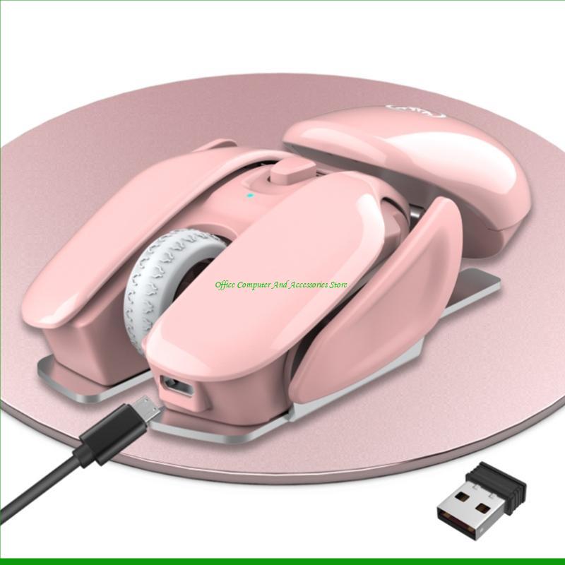 Ergonomic Wireless Mouse – 4-Key Optical Mute Mouse with 1600 DPI for Work, Gaming, or Stylish Unisex Gift