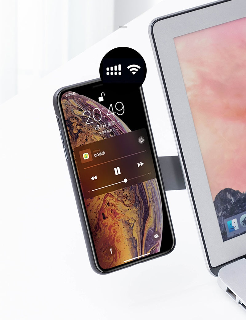 Magnetic Folding Laptop Screen Holder - Side Mount Adjustable Stand for Phone or Tablet, Elevates Your Desktop Multitasking