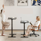 Adjustable Bedside Rolling Laptop Desk – Mobile Overbed Table with Flip Tilt Top, Wheels & Height Control for Home or Bedroom Office