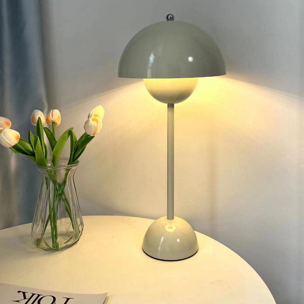 Creative Bedroom Minimalist Mushroom Shaped LED Table Lamp – Bedside Study Office Desk Light with Modern Flower Bud Design for Kids Room Decor
