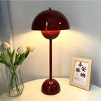 Creative Bedroom Minimalist Mushroom Shaped LED Table Lamp – Bedside Study Office Desk Light with Modern Flower Bud Design for Kids Room Decor