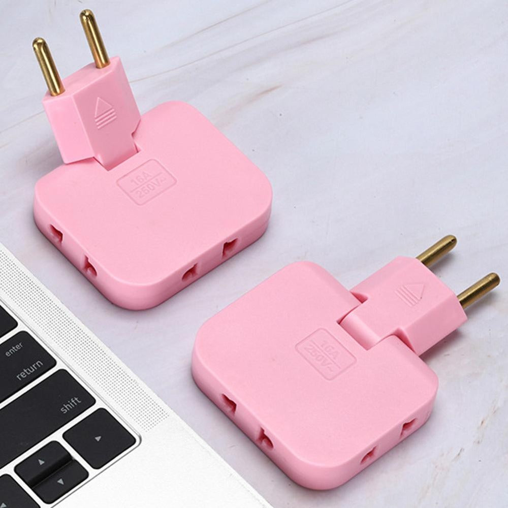 Rotating Multi Plug Socket Adapter – 3 In 1 180° Wireless EU Converter Electrical Extension Power Outlet Solution.