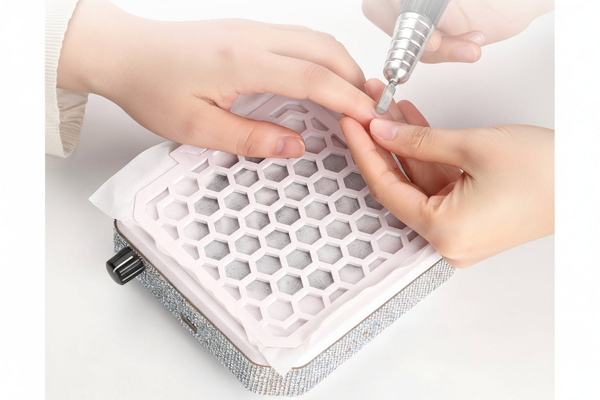 Professional Nail Dust Collector – Powerful Vacuum Fan with Filter Pad and Stepless Speed Control for Clean Nail Workstations