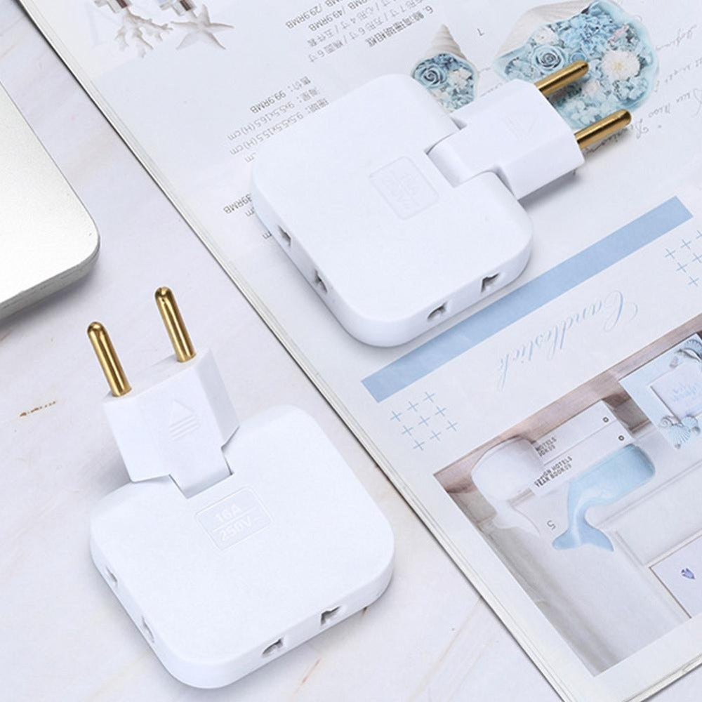 Rotating Multi Plug Socket Adapter – 3 In 1 180° Wireless EU Converter Electrical Extension Power Outlet Solution.