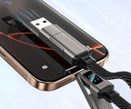 Keychain Charging Cable – 4-in-1 65W Compact Multi-Connector USB Charging Cord for Phones, Tablets and Devices While Traveling or Everyday Carry