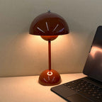 Creative Bedroom Minimalist Mushroom Shaped LED Table Lamp – Bedside Study Office Desk Light with Modern Flower Bud Design for Kids Room Decor