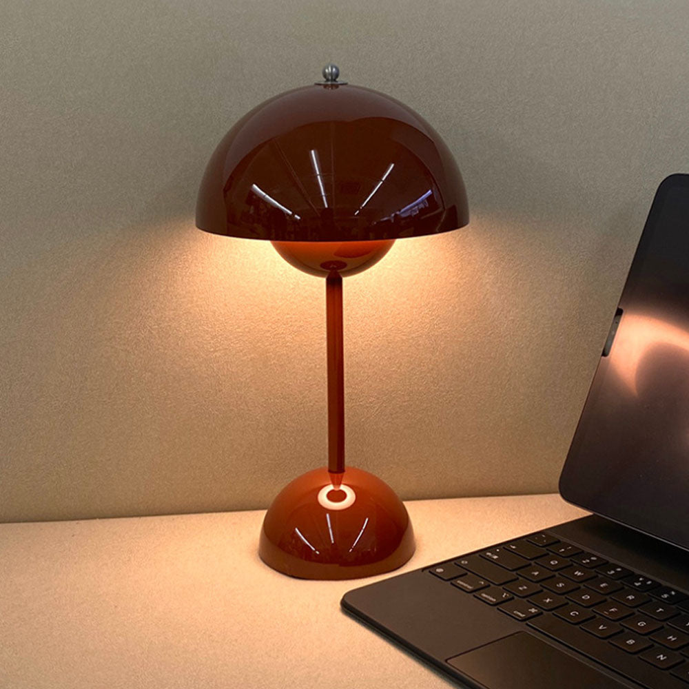 Creative Bedroom Minimalist Mushroom Shaped LED Table Lamp – Bedside Study Office Desk Light with Modern Flower Bud Design for Kids Room Decor