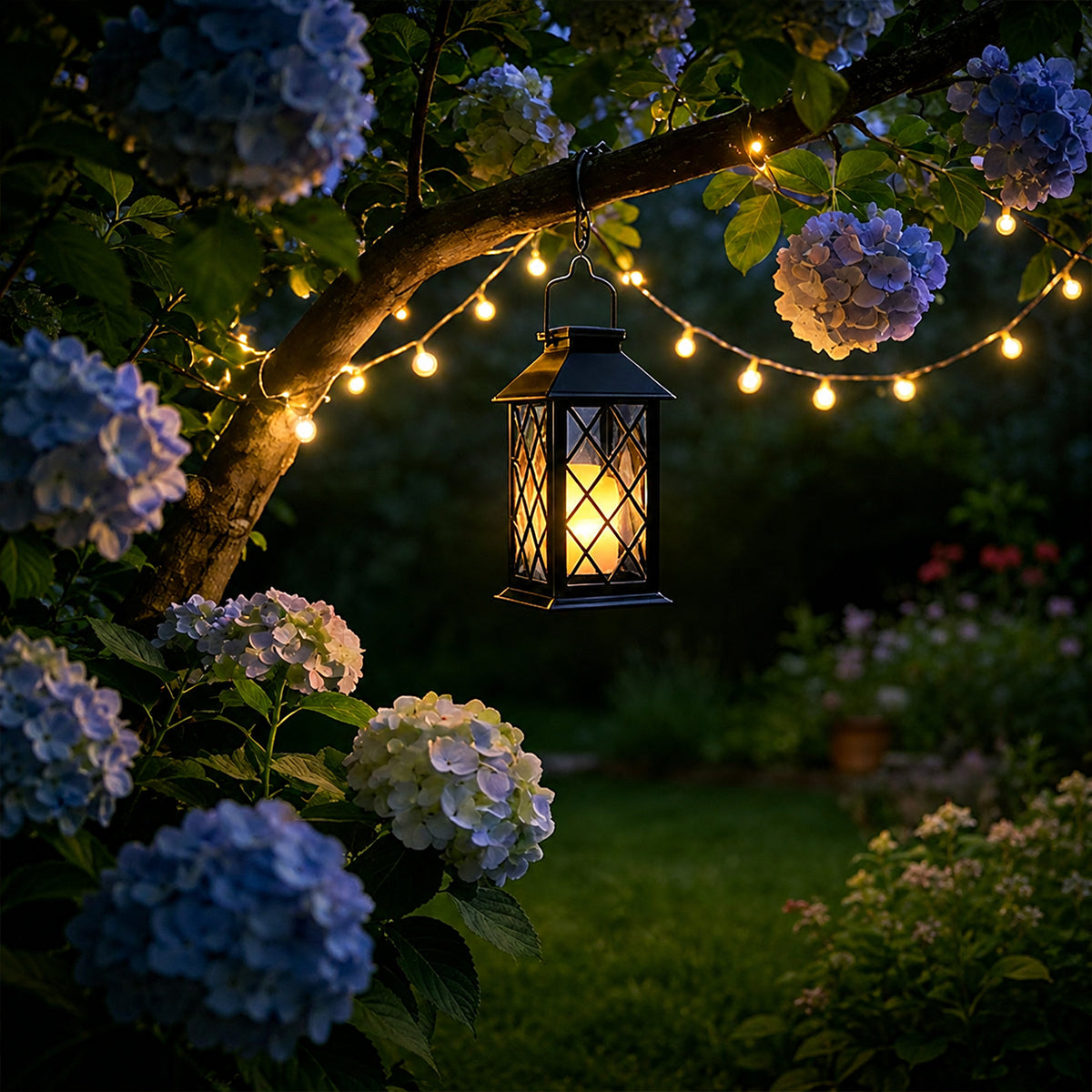 Vintage Solar Flickering Flame Lantern