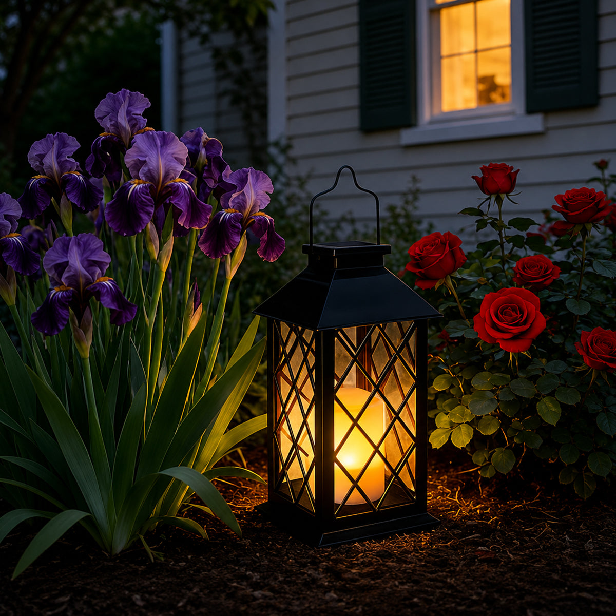 Vintage Solar Flickering Flame Lantern