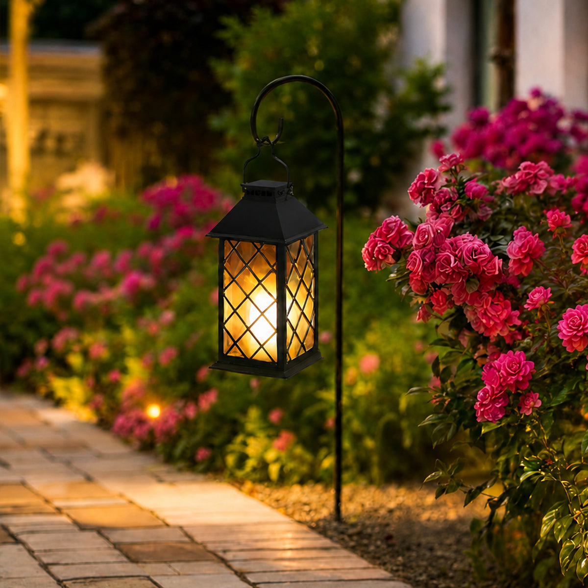 Vintage Solar Flickering Flame Lantern
