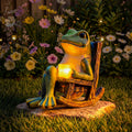 Glowing Solar Frog Statue Light