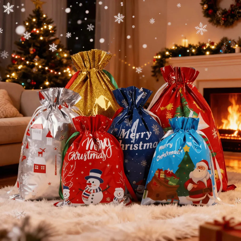 SantaSacks Christmas Drawstring Gift Bags