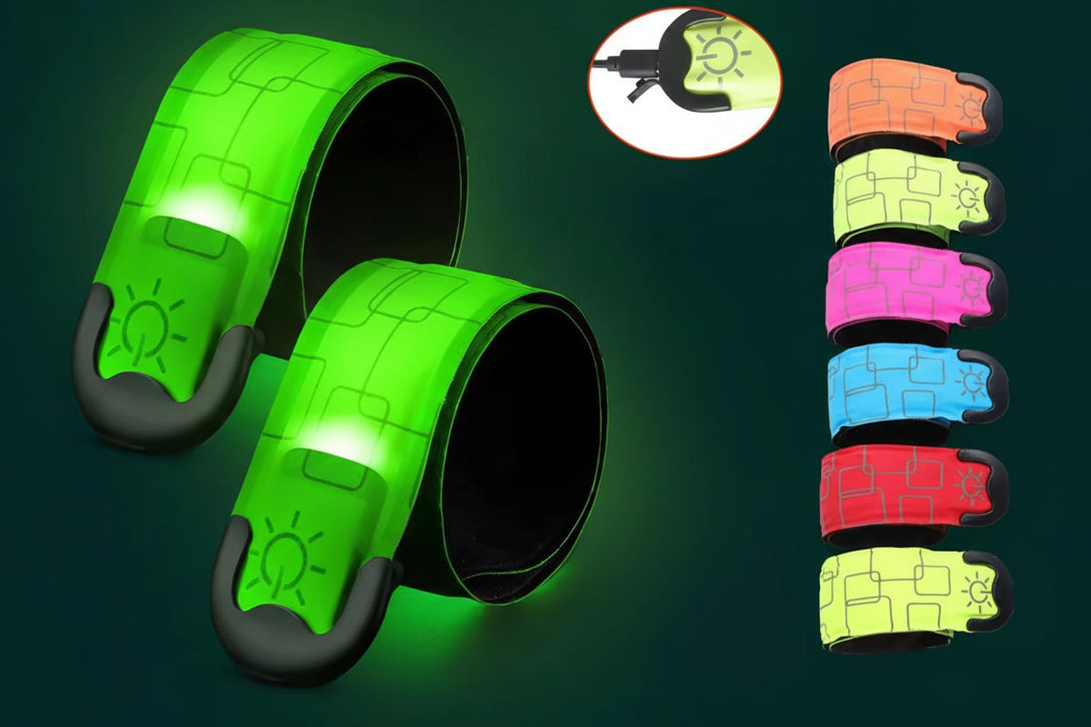 Rechargeable LED Running Armbands – Reflective High Visibility Safety Bands for Night Running, Cycling, Walking and Outdoor Fitness