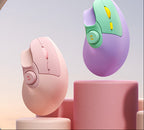 Ergonomic Wireless Mouse – Rechargeable Bluetooth and 2.4G Vertical Mouse with Quiet Clicks and Volume Knob for PC